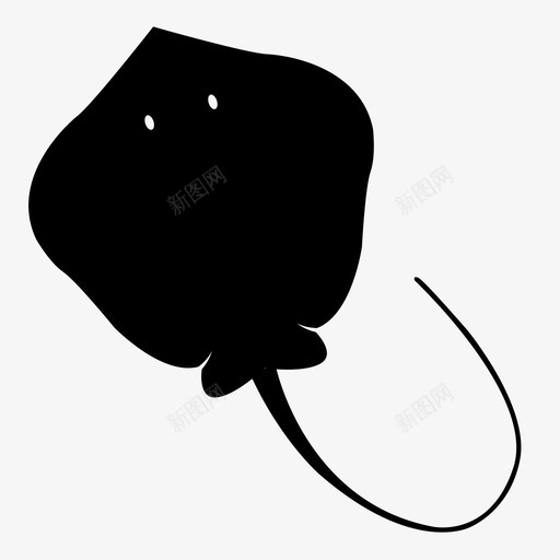 黄貂鱼海鲜图标svg_新图网 https://ixintu.com 海鲜 黄貂鱼