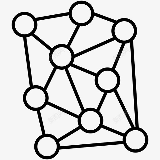 节点图形网络图标svg_新图网 https://ixintu.com 图形 网络 节点