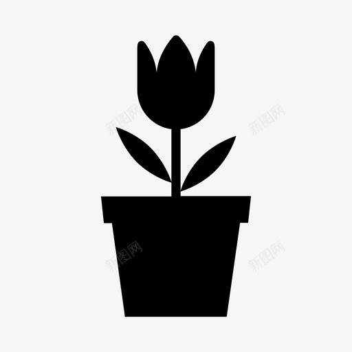 花盆花盆栽图标svg_新图网 https://ixintu.com 盆栽 花 花盆 郁金香