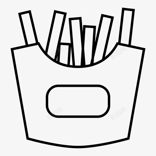 薯条快餐油炸食品图标svg_新图网 https://ixintu.com 土豆 快餐 油炸食品 薯条