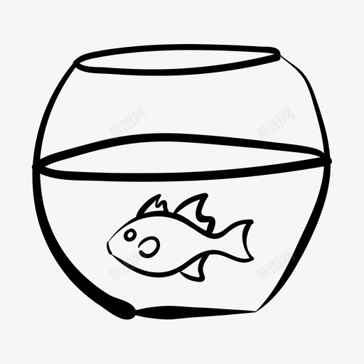 水族馆鱼类手绘图标svg_新图网 https://ixintu.com 手绘 水族馆 海底 海洋 鱼类