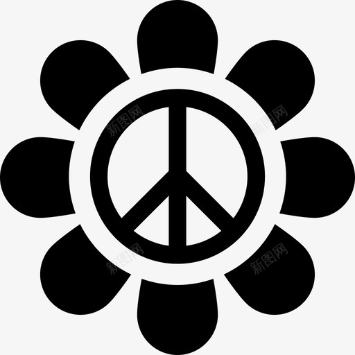 和平与和平花的形状图标svg_新图网 https://ixintu.com 和平与和平 花的形状