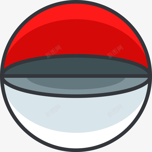 精灵球-1svg_新图网 https://ixintu.com 精灵球-1 填充 线性 扁平 手绘 多色 简约 精美 可爱 圆润