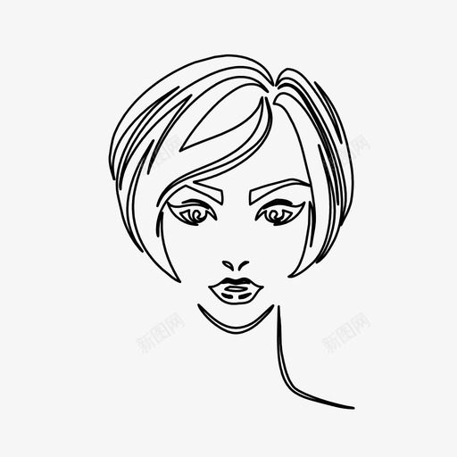 女人发型发廊理发图标svg_新图网 https://ixintu.com 发廊 女人发型 理发