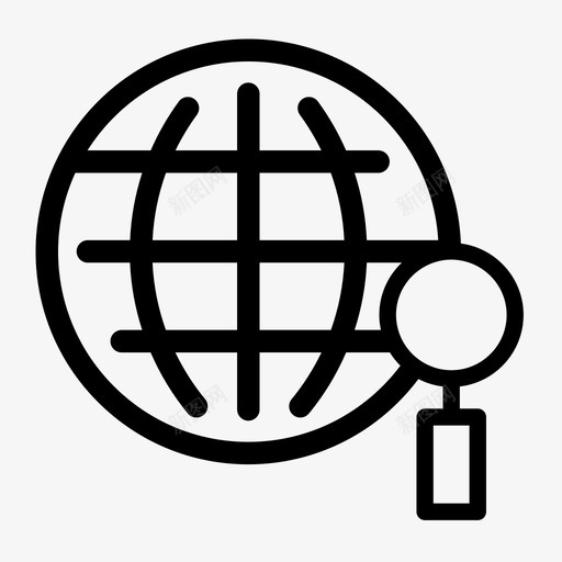 全球搜索商业放大镜图标svg_新图网 https://ixintu.com 全球搜索 商业 放大镜 网络 营销