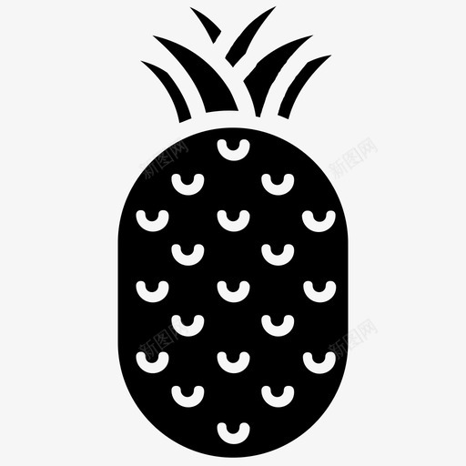 菠萝可爱水果图标svg_新图网 https://ixintu.com 健康 可爱 水果 甜 菠萝