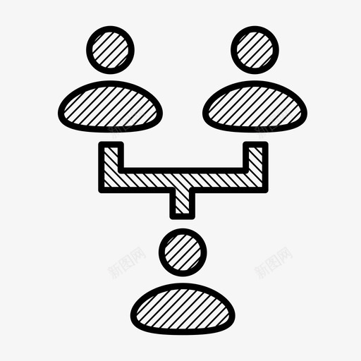 层次结构管理网络图标svg_新图网 https://ixintu.com 人员模式图标 层次结构 管理 网络