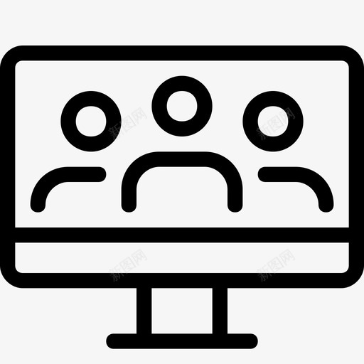 在线会议计算机面试图标svg_新图网 https://ixintu.com 团队合作 在线会议 视频 计算机 面试