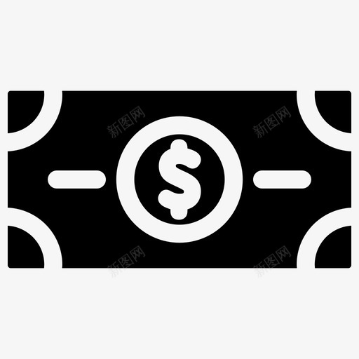 美元纸币杂货店填充物图标svg_新图网 https://ixintu.com 杂货店填充物 纸币 美元