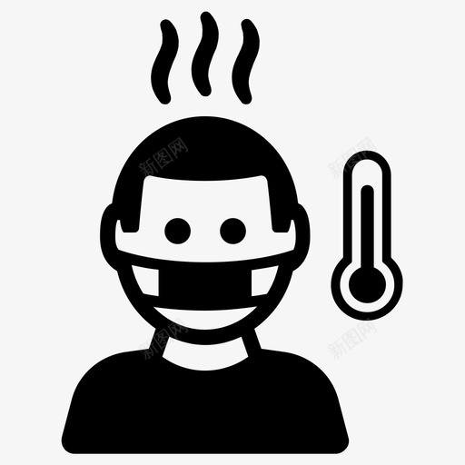 笑脸发烧表情图标svg_新图网 https://ixintu.com 发烧 笑脸 表情