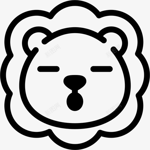 睡觉表情情绪图标svg_新图网 https://ixintu.com 情绪 感觉 狮子 狮子表情线 睡觉 表情