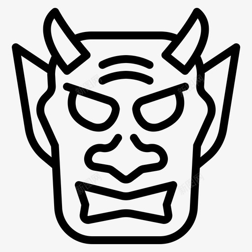 恶魔面具民间传说日本图标svg_新图网 https://ixintu.com 恶魔面具 日本 日本大纲 民间传说