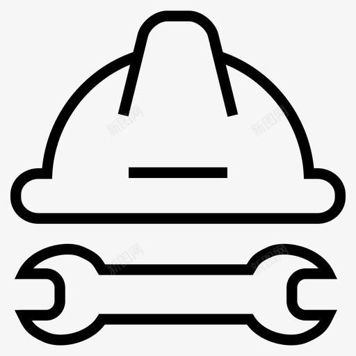 工具头盔技工图标svg_新图网 https://ixintu.com 修理工 头盔 工具 扳手 技工 提纲收藏