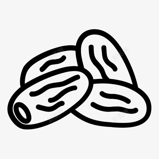 枣食物水果图标svg_新图网 https://ixintu.com 枣 棕榈 水果 穆巴拉克 食物