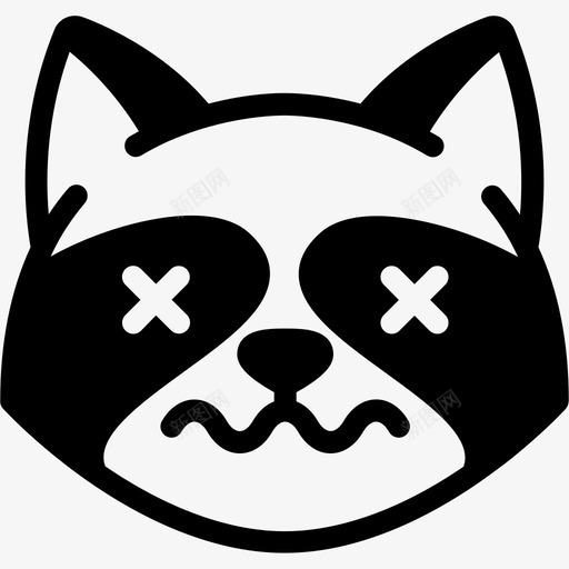 死亡表情情绪图标svg_新图网 https://ixintu.com 情绪 感觉 死亡 浣熊 浣熊表情线 表情