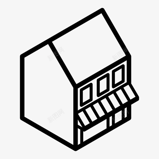 商店建筑城市图标svg_新图网 https://ixintu.com 商店 城市 市场 建筑 建筑类型