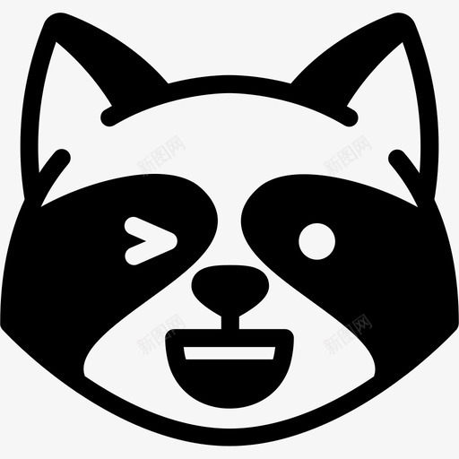 快乐表情情绪图标svg_新图网 https://ixintu.com 快乐 情绪 感觉 浣熊 浣熊表情线 表情