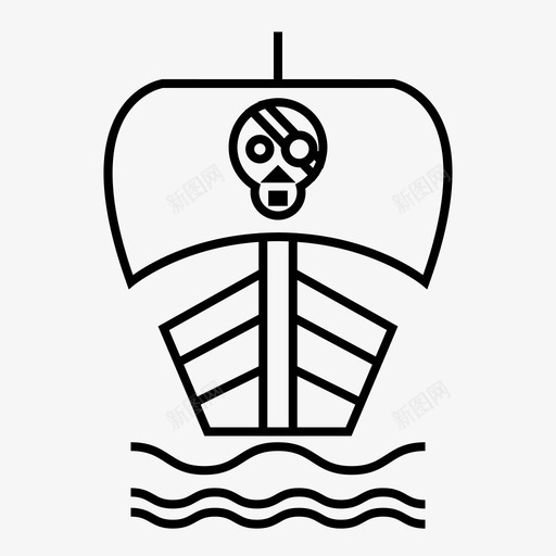 海盗船海军航海图标svg_新图网 https://ixintu.com 海军 海盗船 航海 船只