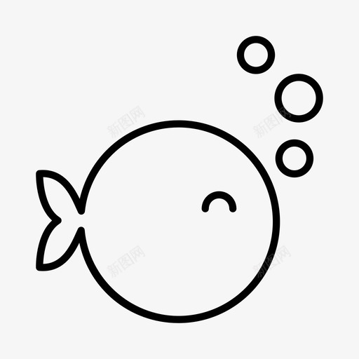 河豚动物海洋图标svg_新图网 https://ixintu.com 动物 卡通河豚鱼 河豚 海洋 野生动物