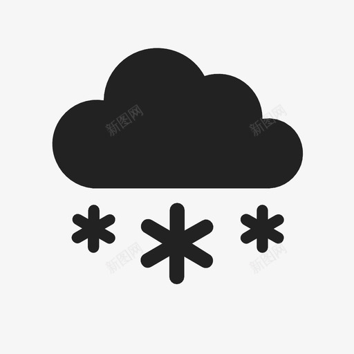 下雪冻雨雪花图标svg_新图网 https://ixintu.com 下雪 冻雨 雪花