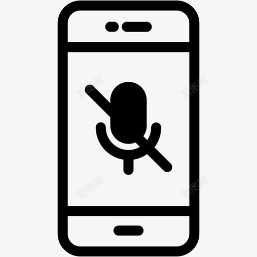 静音麦克风手机设备图标svg_新图网 https://ixintu.com 手机 智能手机 智能手机vol3 设备 静音麦克风