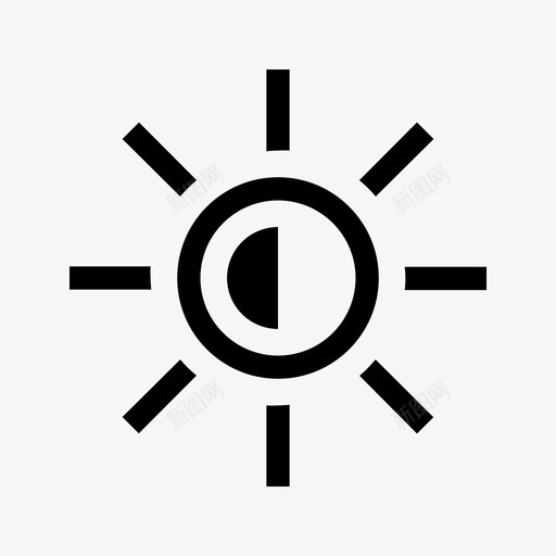 亮度平衡水平光线图标svg_新图网 https://ixintu.com 亮度平衡 光线 水平 照片校正 阳光