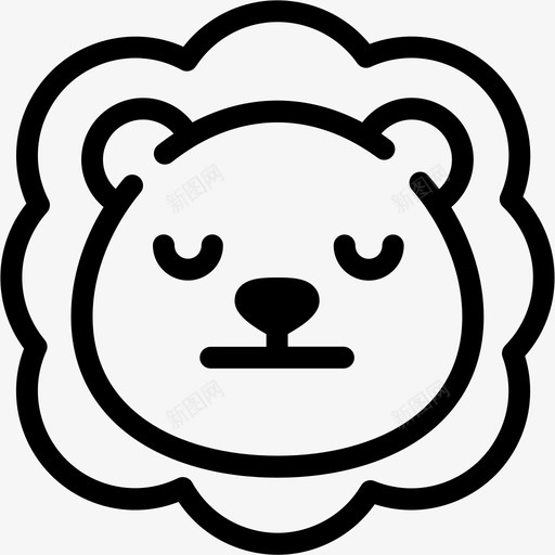 中性表情情绪图标svg_新图网 https://ixintu.com 中性 情绪 感觉 狮子 狮子表情线 表情