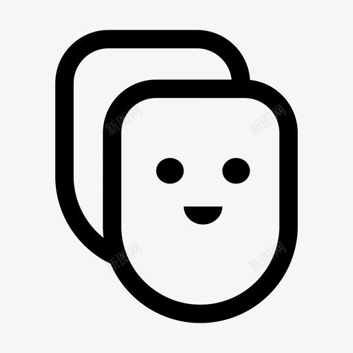 面部头部面罩图标svg_新图网 https://ixintu.com 头部 支架 物体 面罩 面部