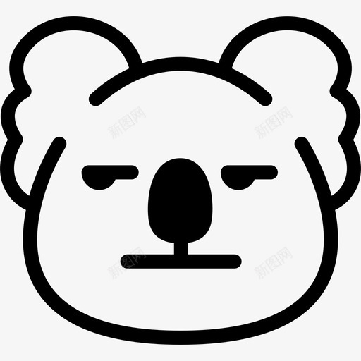 烦恼表情情绪图标svg_新图网 https://ixintu.com 情绪 感觉 烦恼 考拉 考拉表情线 表情