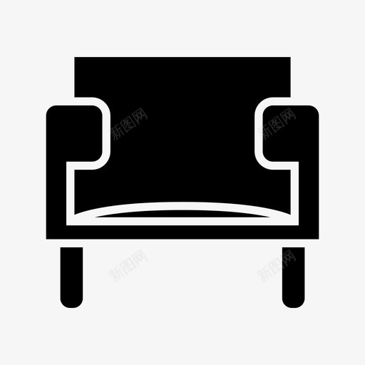 沙发扶手椅家具图标svg_新图网 https://ixintu.com 家具 扶手椅 沙发