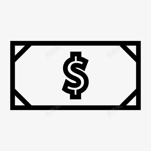 钱现金美元图标svg_新图网 https://ixintu.com 办公室 收入 现金 美元 费用 钱