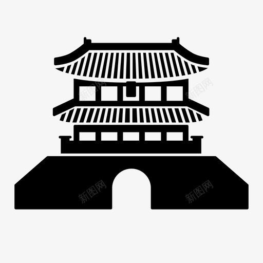 南大门亚洲首都图标svg_新图网 https://ixintu.com 亚洲 传统 南大门 地标 门 首尔 首都