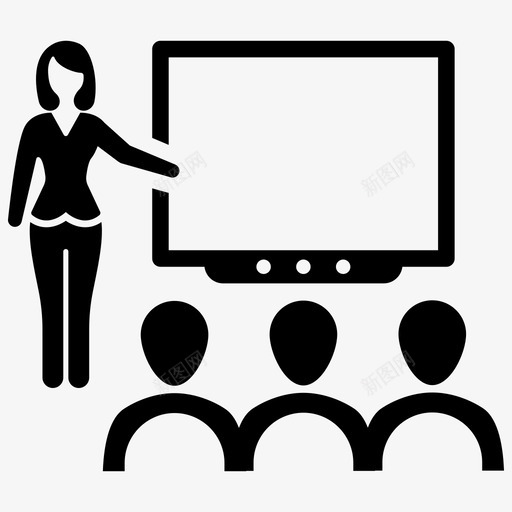 演示会议计划图标svg_新图网 https://ixintu.com 业务管理 会议 战略 演示 计划