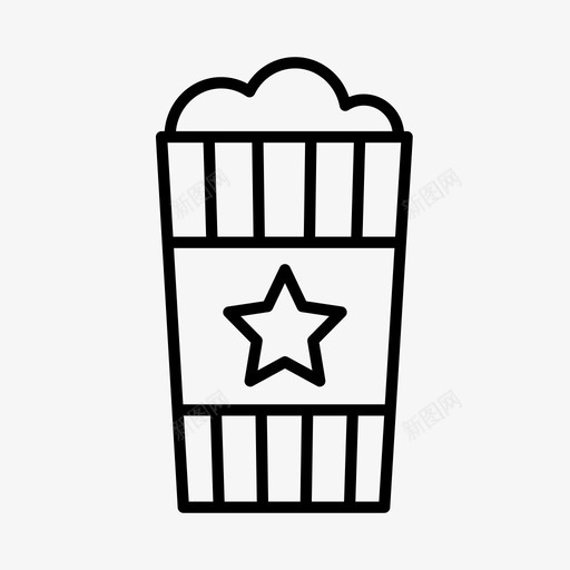 爆米花电影食物图标svg_新图网 https://ixintu.com 好莱坞 戏剧 爆米花 电影 食物
