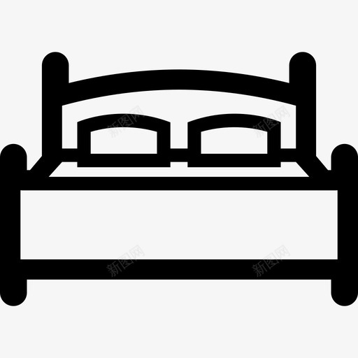 床卧室双人床图标svg_新图网 https://ixintu.com 卧室 双人床 家具 床 线条粗体