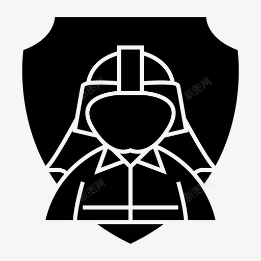消防员保护护盾图标svg_新图网 https://ixintu.com 保护 护盾 消防员