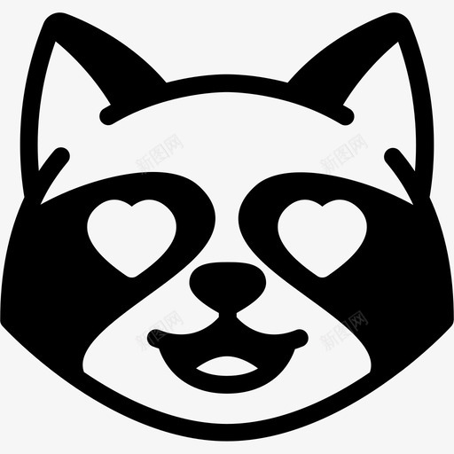 爱表情情感图标svg_新图网 https://ixintu.com 情感 感觉 浣熊 浣熊表情线 爱 表情