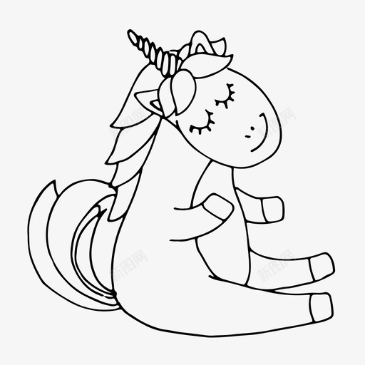 独角兽精灵动物马图标svg_新图网 https://ixintu.com 独角兽 精灵动物 马 魔法 魔法人物