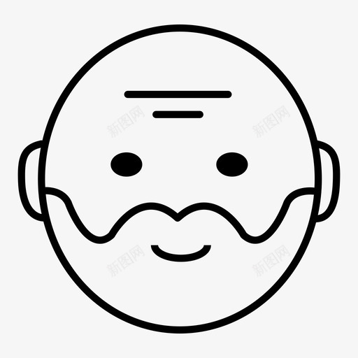 老人爷爷胡子图标svg_新图网 https://ixintu.com 先生 爷爷 老人 胡子