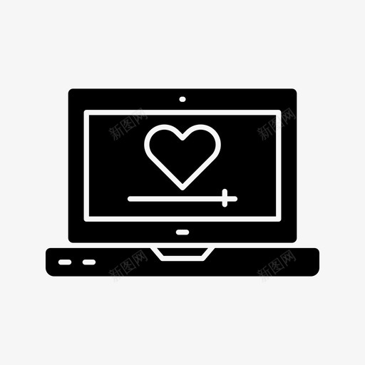 神率心脏笔记本电脑gylph图标svg_新图网 https://ixintu.com 心脏 流行 爱 社交 神率 笔记本电脑gylph