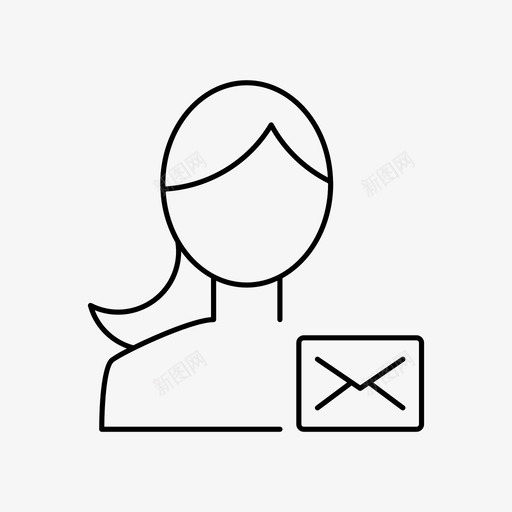 用户文档电子邮件图标svg_新图网 https://ixintu.com 信件 信封 女性 文档 用户 电子邮件
