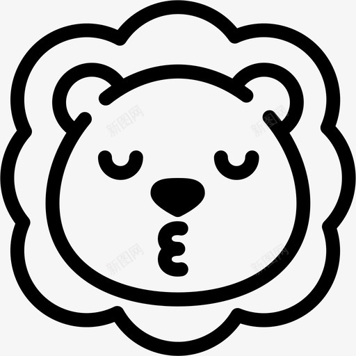 吻表情情感图标svg_新图网 https://ixintu.com 吻 情感 感觉 狮子 狮子表情线 表情