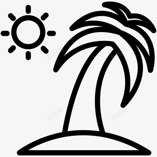 海滩椰树棕榈树图标svg_新图网 https://ixintu.com 假期 夏季 夏季1 棕榈树 椰树 沙滩 海滩