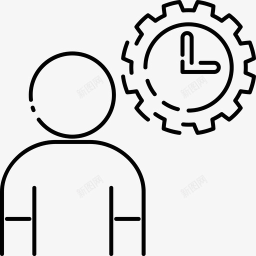 工作日期时钟人图标svg_新图网 https://ixintu.com 人 工作日期 时钟 时间 虚线人 虚线人影