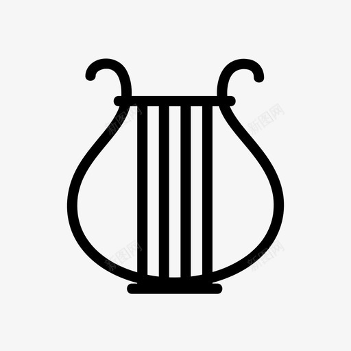 竖琴音乐图标svg_新图网 https://ixintu.com 竖琴 音乐