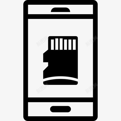 sim卡mini手机图标svg_新图网 https://ixintu.com mini sd sim卡 手机 智能手机 智能手机套装