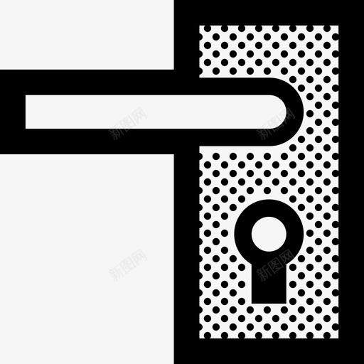门把手锁房间图标svg_新图网 https://ixintu.com 安全 房间 粗轮廓点 锁 门把手