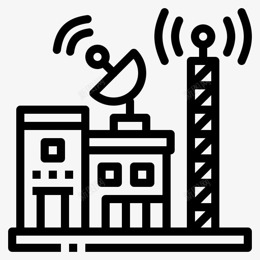 广播站通信雷达图标svg_新图网 https://ixintu.com 信号 广播站 建筑 通信 雷达