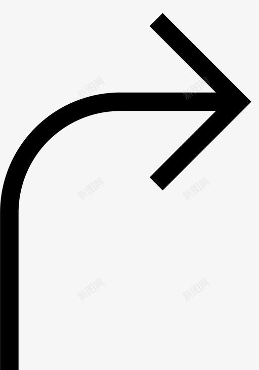 箭头角方向图标svg_新图网 https://ixintu.com 右 方向 箭头 细皮松 角