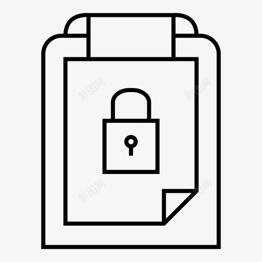 挂锁剪贴板管理图标svg_新图网 https://ixintu.com 剪贴板 挂锁 管理 纸张 计划